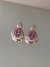 Brinco dourado linha festa Zircônia cristal com pedra gota rosa na internet