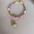 Conjunto sereia dourado com cristais coloridos