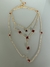 Colar cdourado com zircônia vermelha