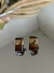 Brinco dourado resina marrom tartaruga verniz italiano super leve - comprar online