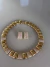 Conjunto dourado festa colar choker e brinco zircônia Bijouteria - comprar online