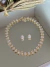 Conj colar e brinco dourado com gota zircônia cristal Bijouteria - comprar online