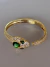 Bracelete dourado cobra com zircônia animal print cobra