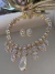 Conjunto colar Max colar dourado com Zircônia e strass colar e brinco linha prêmio verniz italiana na internet