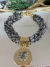 Colar Jade pedras naturais sete voltas cristais grafite com hematita e pingente dourado com pedra natural brita de pirita acabamento verniz italiano - comprar online