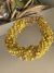 Colar Jade cristais, pedras naturais , muranos e cascalho de pedra amarelo com dourado 8 voltas
