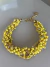 Colar Jade cristais, pedras naturais , muranos e cascalho de pedra amarelo com dourado 8 voltas - comprar online