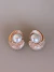 Brinco dourado zircônia e pérola Shell
