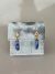 Brinco jade dourado verniz italiano com strass e pedra natural Sodalita