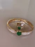 Conjunto bracelete e anel SJ linha premium verniz italiano com zircônia cristal e coração verde na internet