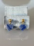 Brinco jade dourado verniz italiano com pedra natural quartos azul coração
