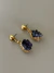 Brinco Jade dourado verniz italiano com pedra Drusa de ametista natural - comprar online