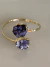 Bracelete Jade dourado com pedra natural ametista