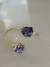Bracelete Jade dourado com pedra natural ametista - comprar online