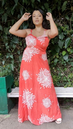 Vestido Feminino Longo Flory Viscolinho Alça Ajustável - comprar online