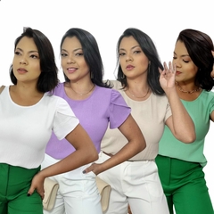 Kit 4 Blusa Feminina Manga Princesa Tulipa Crepe Duna Nova Aurora - comprar online
