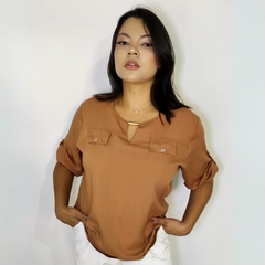 Blusa Camisa Feminina Social Botões Manga 3/4 Formal Eloísa - loja online