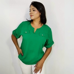 Imagem do Blusa Camisa Feminina Social Botões Manga 3/4 Formal Eloísa