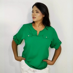 Imagem do Blusa Camisa Feminina Social Botões Manga 3/4 Formal Eloísa