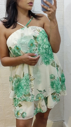 Vestido Feminino Curto Soltinho Babado Chiffon Floral Bella - comprar online