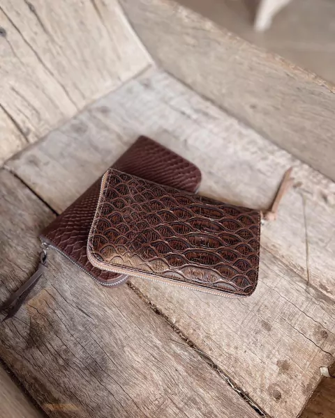 Billetera Fish Brown