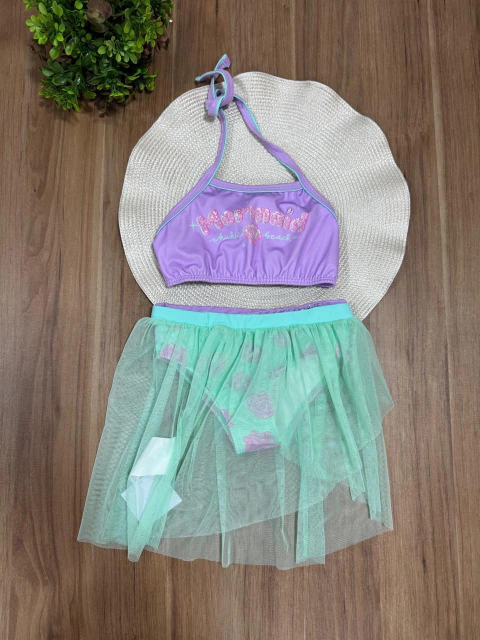 Biquini Infantil em Malha com Proteção UV50+ com Saia em Tule Kukiê 83691 - comprar online