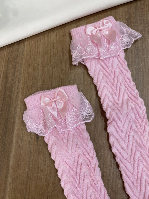 Meia Menina Yoyo Rosa 24068