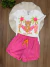 Conjunto Infantil Blusa em Malha UV Ursinho na Praia e Short em Nylon Rosa Kukiê 83993 - comprar online