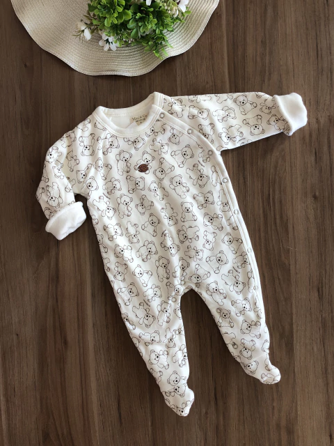 Macacão Infantil em Ultrasoft Unissex Urso Marrom Mini e Co 29471959 - comprar online