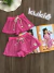 Short Infantil Saida de Praia em Tricor Pink Kukiê 78488