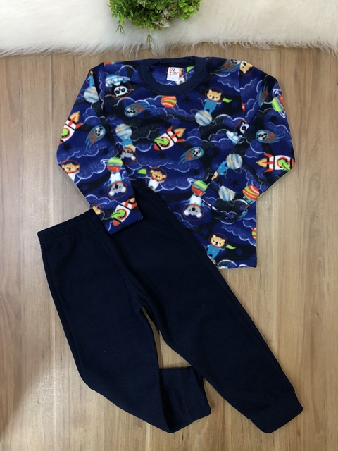 Pijama Infantil em Soft Pettenati Espaço Azul Duzizo 8354 - comprar online