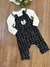 Conjunto Infantil Jardineira Jacquard e Body Preto Pati Nick Up Baby 125744948