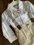 Conjunto Social Infantil Body Camisa Branco e Calça Palha com Suspensório e Gravata Leley Kids 1065 - comprar online