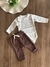 Conjunto Infantil Unissex Body Urso Marrom e Calça em Suedine Marrom Mini e Co 05071959 - comprar online