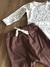 Conjunto Infantil Unissex Body Urso Marrom e Calça em Suedine Marrom Mini e Co 05071959 na internet