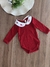 Conjunto Infantil Body com Gola e Mijão com Babadinho Vermelho Cereja Mini e Co 07191964 - Clube Melina