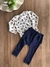 Conjunto Infantil Body Cereja e Calça Canelada Azul Marinho Mini e Co 06891964 - comprar online