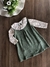 Conjunto Infantil Body Floral Laranja com Gola Babado e Vestido Verde Mini e Co 07611960 - comprar online