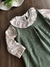 Conjunto Infantil Body Floral Laranja com Gola Babado e Vestido Verde Mini e Co 07611960 - Clube Melina