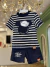Conjunto Infantil Blusa Mickey Listrada e Bermuda em Sarja Azul Marinho Youccie I2358 - comprar online