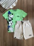 Conjunto Infantil Masculino Blusa Verde Apple Mint Mickey e Amigos e Short Bege Youccie I1664