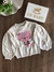 Blusão Infantil em Tricot Natural Gatinha Rosa e Manga Bufante Up Baby 110145766 - comprar online