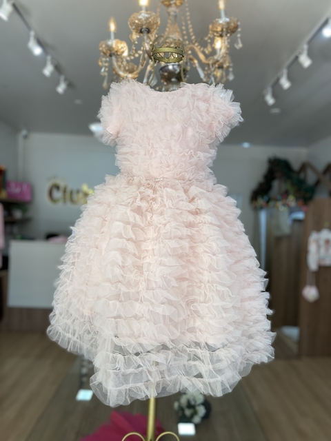 Vestido Infantil Babado Rosa Petit Cherie