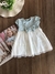 Vestido Infantil em Tweed e Tule Azul Momi C2409 - comprar online