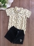 Conjunto Infantil Body Gola Polo Amarelo Zebra e Bermuda Preta Anjos Baby 223679
