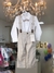 Conjunto Social Infantil Body Camisa e Calça em Linho Palha com Suspensório e Gravata Leley 1024A