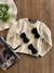Blusão Infantil em Tricot Bege com Laços Pretos Momi H5953 - comprar online