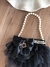 Bolsa Infantil Saia Voil Preta com Alça de Pérolas Yoyo 25115 - Clube Melina