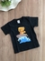 Conjunto Infantil Camiseta Preta com Urso e Short Canelado Bege Duzizo 7920 - comprar online