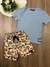 Conjunto Infantil T-Shirt Azul e Short com Balões Youccie I0843
